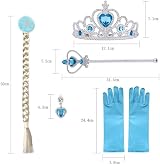 Vicloon Elsa Princess Dress Up Accessories Set Crown Wand Blue Gloves view 2