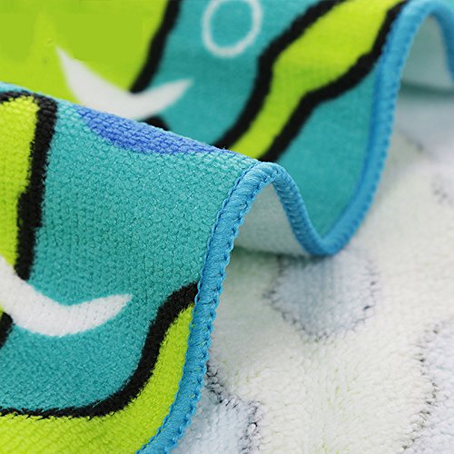 URlighting Hooded Towel Baby Bath Towel Poncho Style Beach Towel Shark Theme Fast Drying 24" x 48" for Kids Toddlers