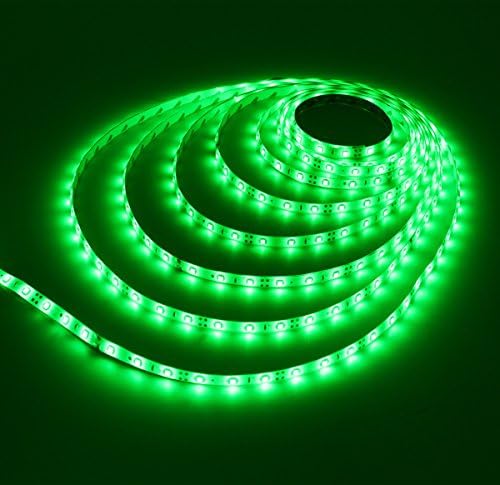 ALNEW LED Light Strip, DC12V 16.4ft Waterproof Flexible Strip Light with 300 SMD2835 LEDs for Home Kitchen Car Bar Boat, Power Adapter Not Include(Green)