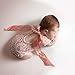 ISOCUTE Newborn Baby Photography Props Girl Bodysuit, Infant Lace Photo Clothes Romper(Gray)