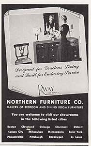 Amazon.com: 1945 Rway Furniture: Gracious Living, Buffet, Northern Furniture Company Print Ad ...