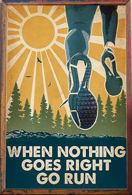 Bioprocess When Nothing Goes Right Go Run Art Running Sport Poster Retro Style Cycling Cycling Wall Art Decor Metal Sign Poster 8x12 inches