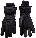 N'Ice Caps Kids Bulky Thinsulate and Waterproof Winter Ski Glove With Ridges (4-5yrs, Black)