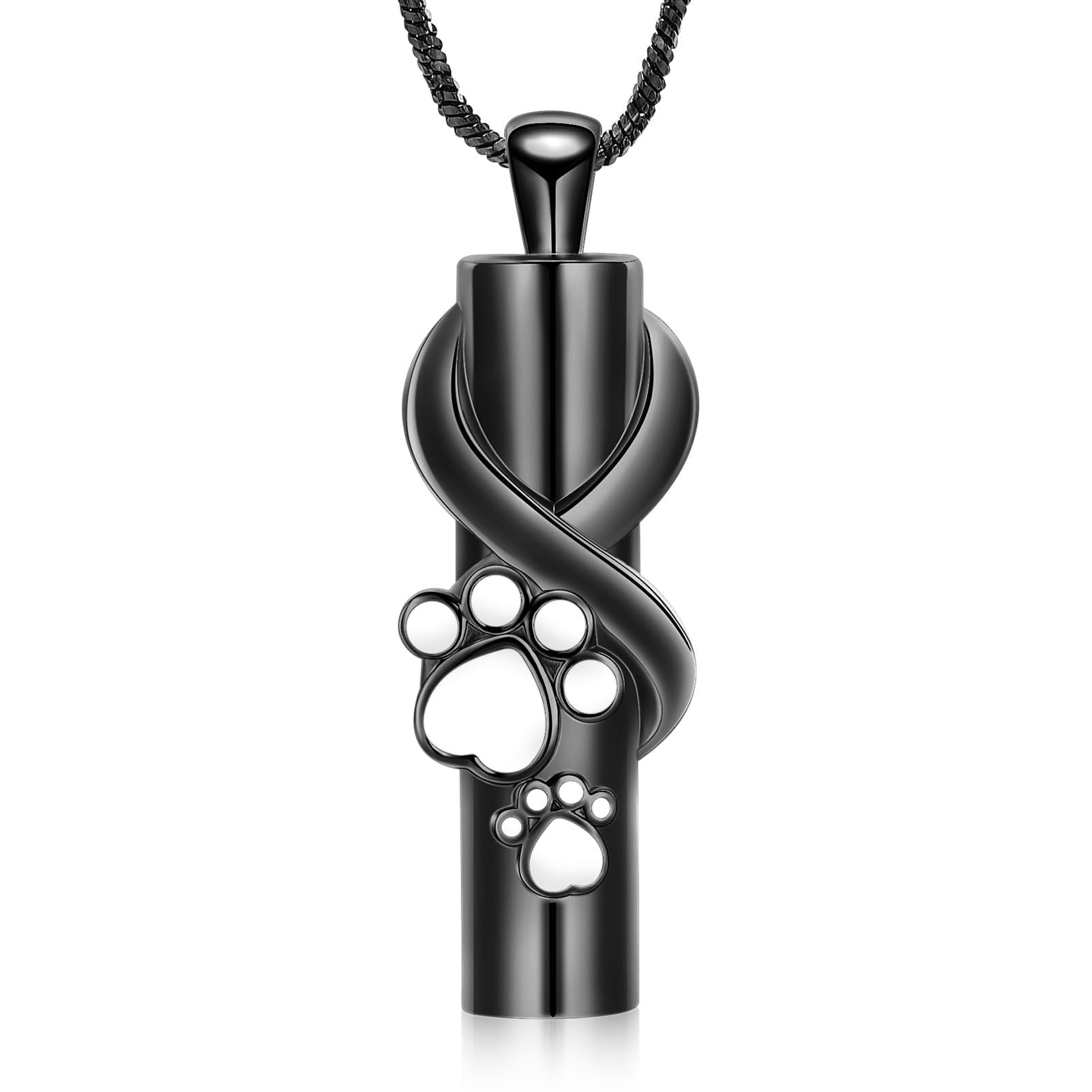 QGJNSGC Cylinder Urn Necklace for Ashes for Women/Men Pet Paw Cremation Jewellery for Ashes Memorial Jewellery Gifts for Women Girls Ashes Necklace