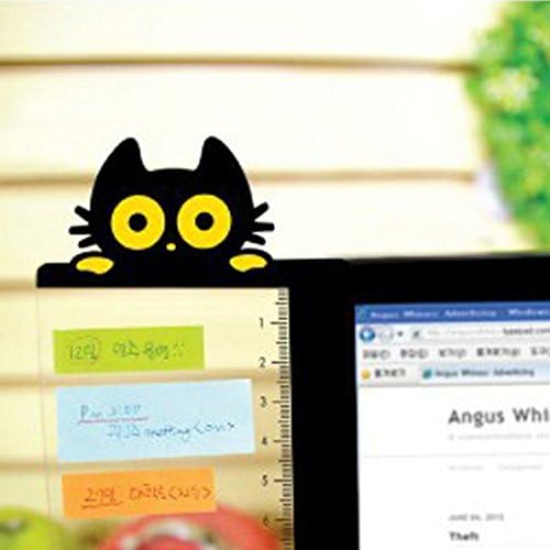 Owl Monitor Sticky Note Holder,Cat Kitty Computer Monitor Side Panel Multifunction Memo Pad Message Board Sticky Notes (Right 3,Owl)