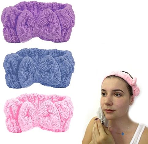 3 Pc Microfiber Shower Headband Wash face Bath Spa Hair Wrap Makeup Rest Bath