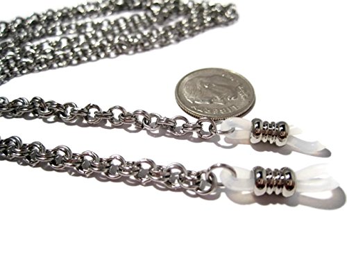 ATLanyards Double Loop Chain Eyeglass Holder - Stainless Steel Eyeglass Chain