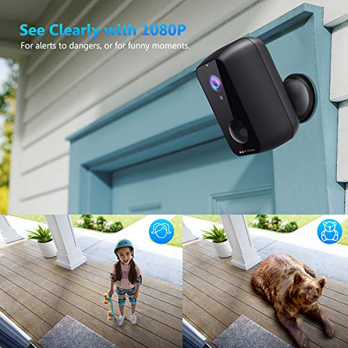KAMTRON Wireless Outdoor Security Camera, Rechargeable Battery Powered 10000mAh Home Security