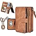 Galaxy S7 Case, CORNMI 14 Card Slot Wrist Shoulder Bag Flip Leather Detachable Magnetic Wallet Case For Samsung S7 (Brown)