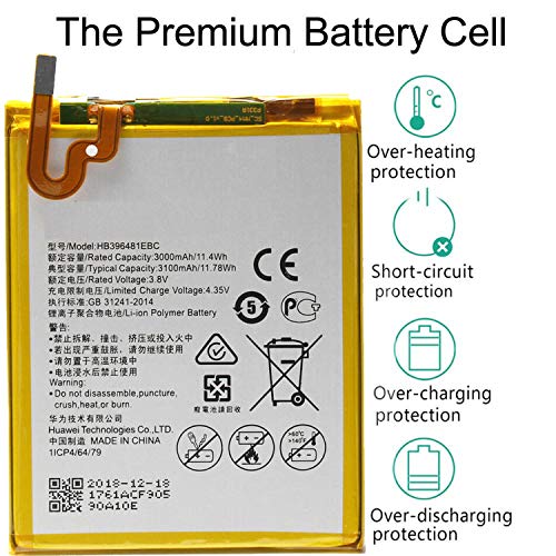 New Replacement Battery Compatible for Honor 5X Gr5 Maimang 4/ D199 HB396481EBC 3000mAh + Free Tools