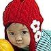 PanDaDa Baby Girl Floral Earflap Hat Knitted Cap Knit Beret Winter Scarf Beanie