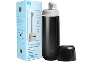 DEENIN Portable Bidet for Travel & Toilet Hygiene | Handheld Peri Bottle for Women & Men | (12.84oz/380ml) Leakproof, Expandable Travel Bidet | Ideal for Postpartum & Personal Hygiene (Black, Standard)