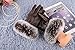 Gloves,IEason Women Lady Black Leather Gloves Autumn Winter Warm Rabbit Fur Mittens (Coffee)