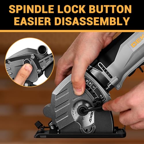 Mini Circular Saw 600W: DEKOPRO Compact Electric Circular Saws 5500 RPM with 3 Blades(85mm),Scale Ruler, Adjustable Depth to 27mm– Small Circular Saw Mini Saws for Wood, Soft Metal, Tile, Plastic
