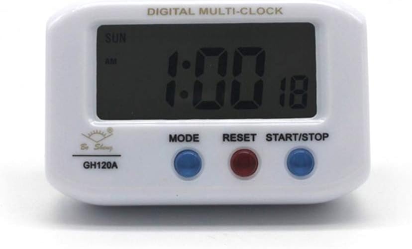 Wriken New Digital Backlit LED Display Alarm Clock, Suitable for Bedroom Bedside, Desk, Etc,A