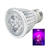 Bonlux Medium Base E26 E27 Led Plant Grow Light Full Spectrum Led Grow Lights for Indoor Plants Hydroponic Garden Greenhouse (D50 5w)