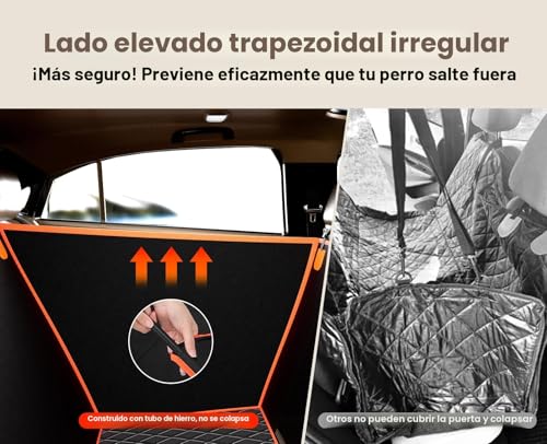 Pecute Car Seat for Large Dog, Pet Car Seat Protector with Safety Belt Extra Space, Waterproof Car Seat Cover Suitable for Back Seats