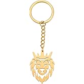 EUEAVAN Lion Keychain Classic Beast King Jewelry Lion Pendant Head Animal Cute Lion Gift Lion Decoration Men Women