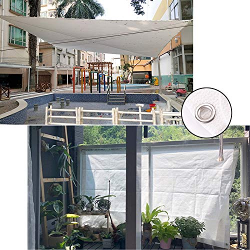 Sonnenblende Balkon Weiß 6 X 8 M, Wasserdurchlässig Sonnensegel Nach Maß, Robust Und Stabil Pergola Sonnenschutz… – Bild 3