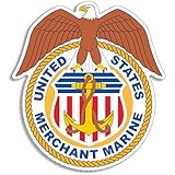 United States Merchant Marines w Eagle Shaped Logo Sticker (Seal Military)