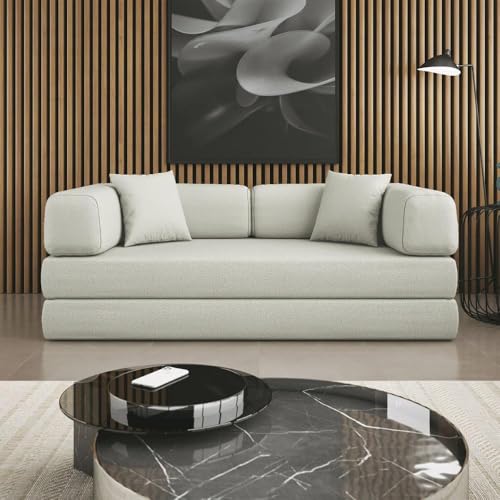 Sofá Cama Colchão Casal Compactair Confortável Sala Balaqui Cor:bege