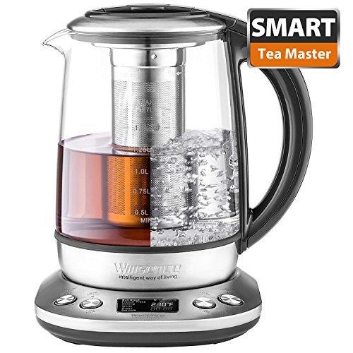 Electric Kettle, Willsence KT-S1 Electric Kettle Temperature Control Tea Kettle Stainless Steel Glass Water Kettle Cordless with Removable Tea Infuser, 1.7 L, 1200W, LCD Display
