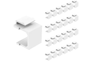 Tecmojo Keystone Blank Inserts for Keystone Jack Wall Plate and Patch Panel, 25 Pack, White