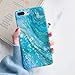 YeLoveHaw for iPhone 8 Plus / 7 Plus Case for Girls, Glitter Pearly-Lustre Translucent Shell with Quicksand Pattern Phone Case [Flexible, Slim Fit, Full Protective] for iPhone 7Plus / 8Plus(Blue)