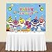 Baby Shark Birthday Decorations Cute Shark Backdrop for Baby Shower Party Banner 7x5ft Vinyl Photo Background Studio Props