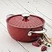 Rachael Ray Cucina Hard Porcelain Enamel Nonstick Covered Round Casserole, 4.5-Quart, Cranberry Red