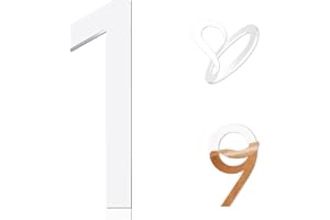 HADOIFE 5 Inch Adhesive Numbers,White house Numbers for Apartment Door Farmhouse Mailbox Office Hotel Outside,Home Address Numbers White Acrylic Frosted Matte House (Number 1)…
