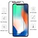 ALLEASA 3D Full Coverage Film HD Clear 9H Surface Hardness Tempered Glass Screen Protector, Anti - Scratch for iPhone X/iPhone 10 - Black - 2 Piece