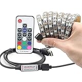 BEILAI USB LED Strip Bias Lighting Kit with RF Wireless Remote Controller ,5050 RGB LED TV Backlight with USB Port for HDTV, flat screen (2 Meter)