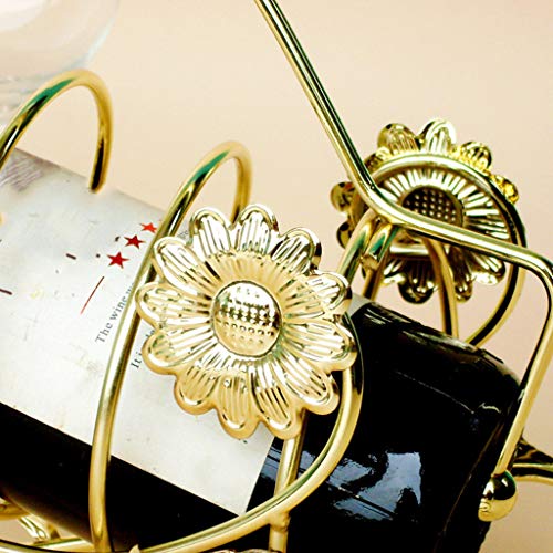 image for JDgoods Creative Rought Iron Wine Holder/Portable Vintage Floral Craft