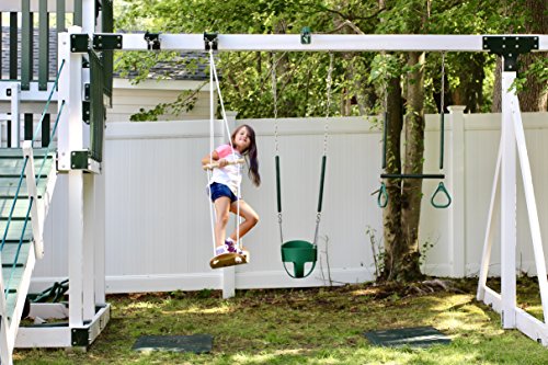 Swurfer Swingset Conversion Bracket - No Tree, No Problem, Convert Your Swingset to a Swurfset, Heavy Duty Horse Glider Bracket for Swing Set Attachment (Brown) (Green)