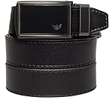 SlideBelts Men's Winged Black Leather Ratchet Belt - Custom Fit
