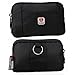 VIIGER Horizontal Nylon Dual Phone Holster Case Slim Cellphone Belt Pouch Belt Case Holder Men Smartphone Belt Loop Pouch Bag with Clip 2 Zipper Pockets Compatible With iPhone 12 Mini/12/12 Pro, black