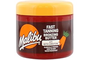 Malibu Sun Fast Tanning Gel, 10.1 Fl Oz, Deep Tan Accelerator with Carrot, Beta Carotene and Vitamin E, Tropical Coconut, Water-Resistant, for Outdoor and Sunbed Use, Made in UK