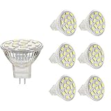 Bogao 3W MR11 GU4.0 LED Bulbs, 20-25W Halogen Bulbs Equivalent, GU4 Base, 240lm, 12V AC/DC, 120 Flood Beam, White, 6000K, LED Light Bulbs, Pack of 6