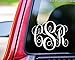 Minglewood Trading White - Monogram Vinyl Decal - Three Initials - Car Truck Laptop Wall - Traditional - Die Cut Sticker - 5w x 4h inches