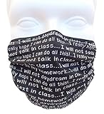 Breathe Healthy CHILD Size Dust, Allery & Flu Mask; Allergy Mask for Kids - Filters Dust, Pollen, Allergens, & Flu Germs with Antimicrobial Germ Killing Agent; Chalkboard Words Design