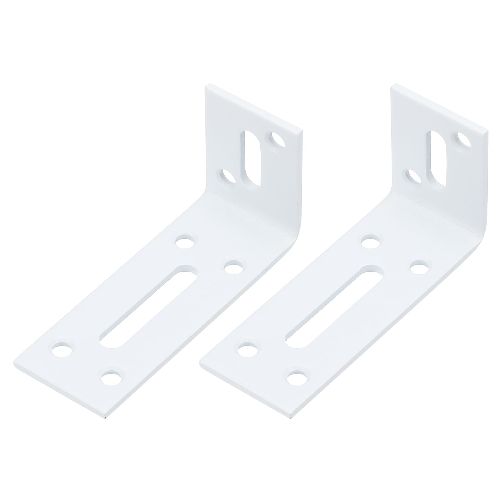 PATIKIL 3 3/20" Adjustable L Bracket with Slot, 2 Pcs Floating Shelf Bracket Right Angle Corner Braces L-Shape Corner Brace for Wood Shelve Furniture Shelf, White