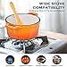 Small Dutch Oven - Enamel Cast Iron Enamel Coating Cookware Casserole with Lid 0.85 Quart Sunset Orange Cocotte Versatile Saucepan with Lid Stew Pot