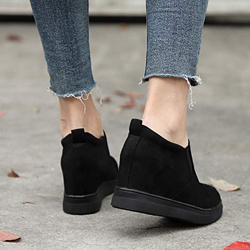 Teresamoon Women's Ladies Fashion Ankle Letter Increasing Wedges Shoes Short Boots