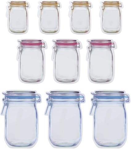 10 Stück Einmachglas-Muster Lebensmittelaufbewahrungsbeutel Set