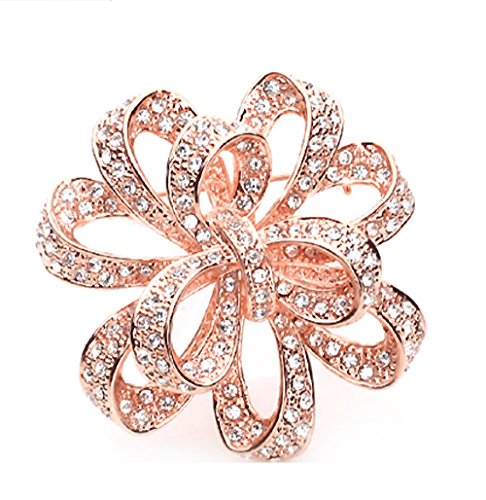 Women Charm Yellow Rhinestonel Rose Gold Plated Flower Brooch Pin |  Desertcart Mauritius
