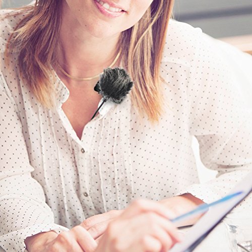 Odowalker 5 Pack Mini-Size Microphone Windscreen Muff, Professional Soft Furry Lapel Lavalier Mic Cover, Dark-Gray