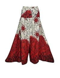 Mogul Interior Women's Divided Skirt Recycled Silk Split Maxi Loose Palazzo Pants