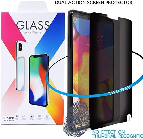 SILLY WOBOT iPhone Xs & iPhone X Screen Protector Privacy Tempered Glass [2 Pack] for Apple iPhone Xs iPhone X Anti-Spy/Anti-Scratch/Anti-Fingerprint/9H Hardness (Works with Most Cases) Easy Install