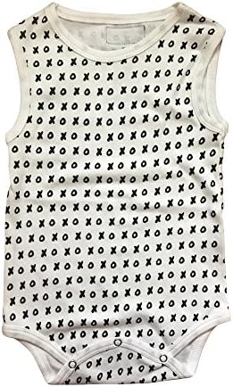 Modern Burlap Organic Tank Bodysuite in Signature Prints (XO, 3-6 Months)